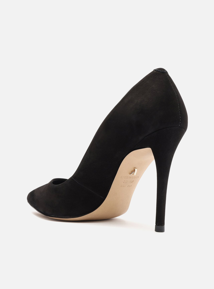 Scarpin Preto Arezzo Nobuck Salto Fino