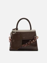 Bolsa Satchel Marrom Iara Média Translúcida