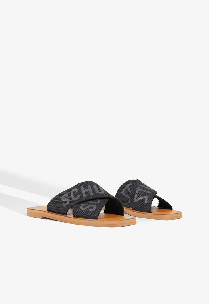 Sandália Rasteira X Schutz Logo Azul