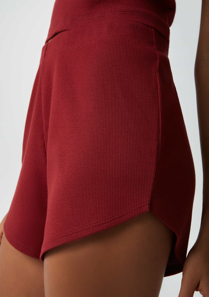 Pijama Curto Vermelho Hering Feminino Canelado