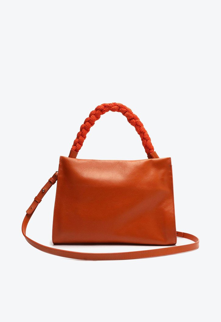 Tote Laranja Arezzo Couro Milano Grande Alça Cordão
