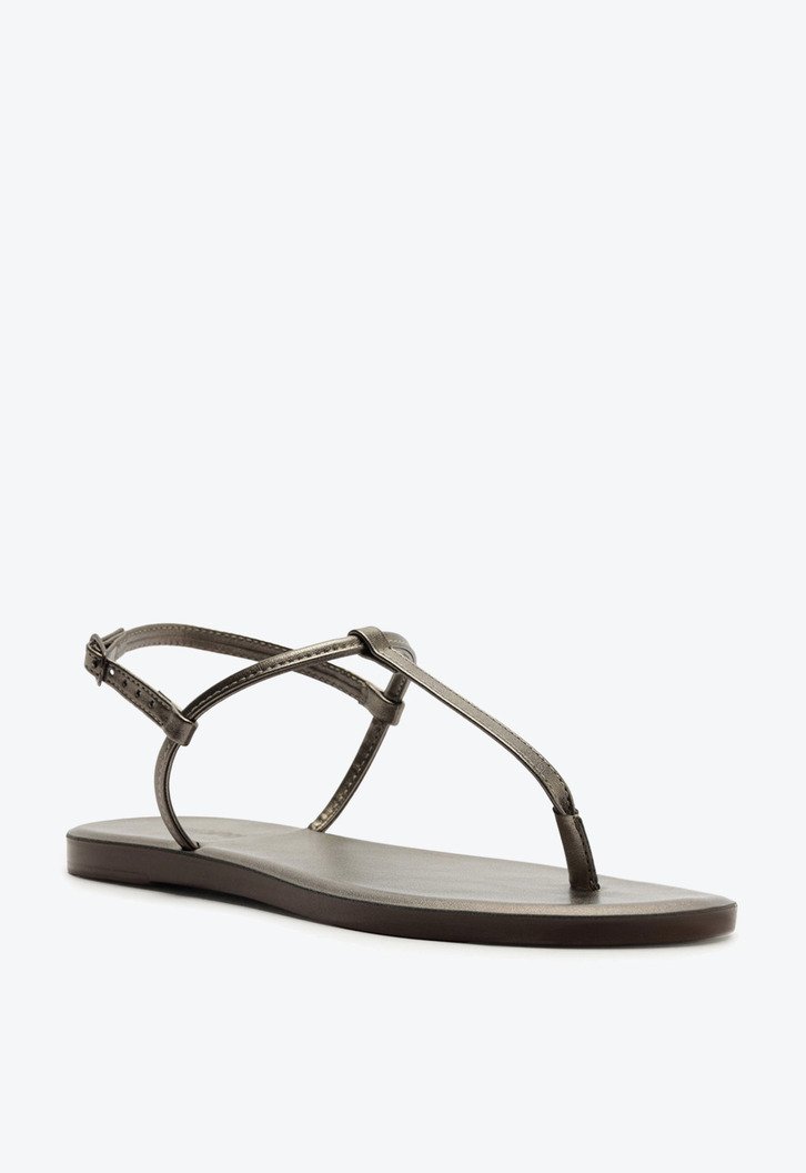 Sandália Slim Monocolor Prata Velho