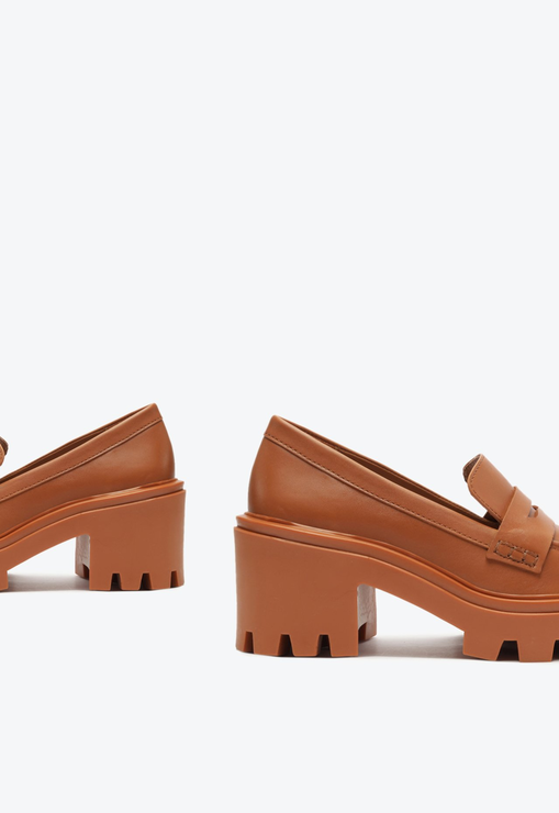 Mocassim Viola Tractor Couro Marrom