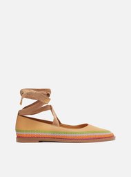 Espadrille Rasteira Nude Arezzo Couro Color