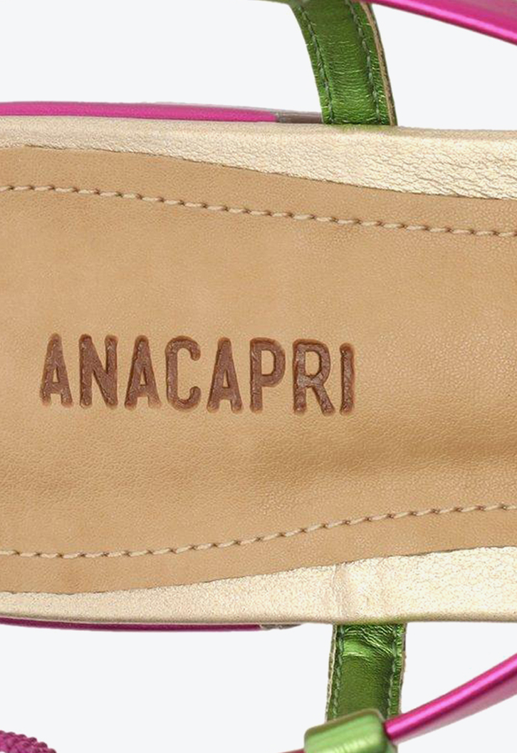 Sandália Colorida Anacapri Salto Bloco Tiras
