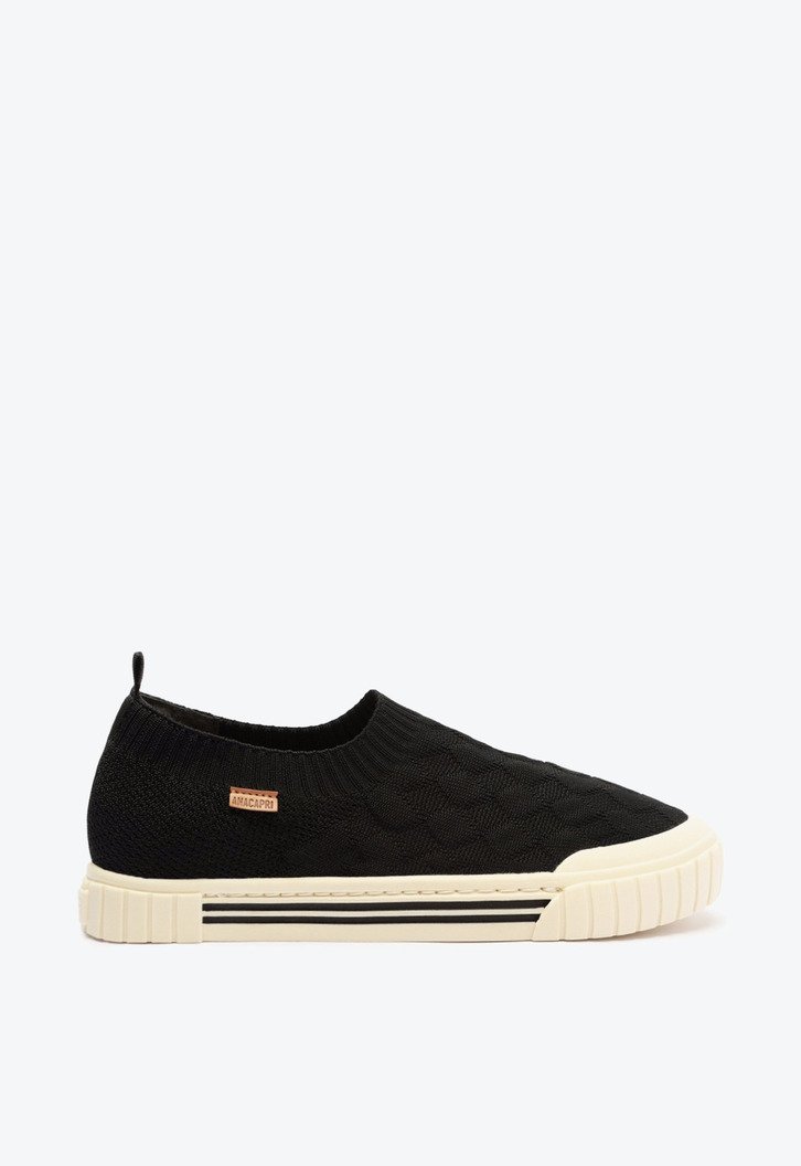 Tênis Slip On Preto Anacapri Alê Knit