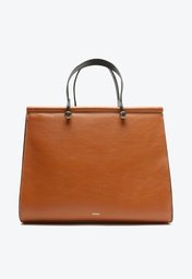 Bolsa Shopping Marrom Arezzo Couro Hailey Grande