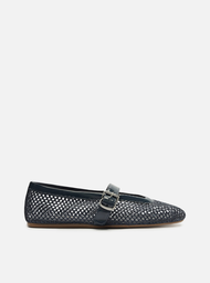 Sapatilha Azul Arezzo Bonéca Tela Fivela