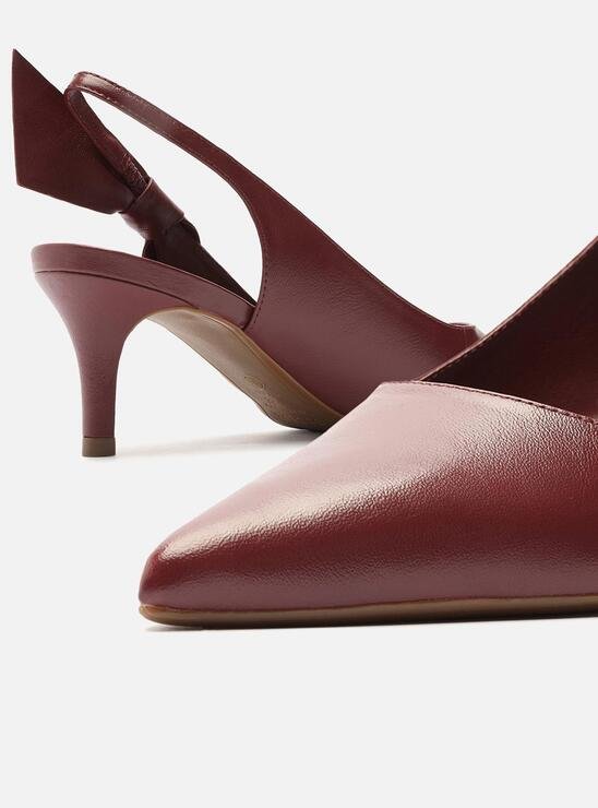 SCARPIN VINHO AREZZO COURO SALTO FINO SLINGBACK NÓ