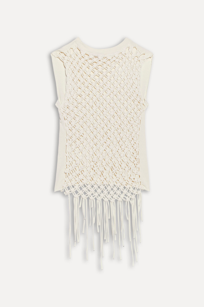 REGATA BEGE REVERSA MALHA MACRAME