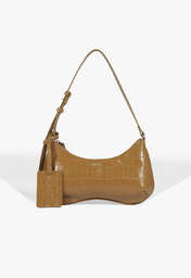 Bolsa Média Yumi Croco Marrom | ZZ MALL