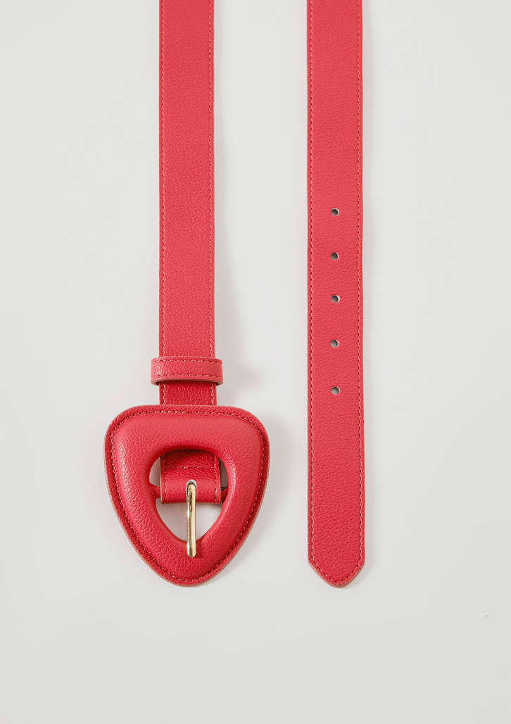 Cinto Vermelho Hering Feminino Com Fivela Triangular