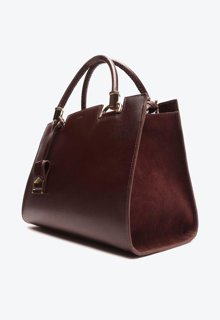 Bolsa Tote Vinho Arezzo Couro Abraccio Grande