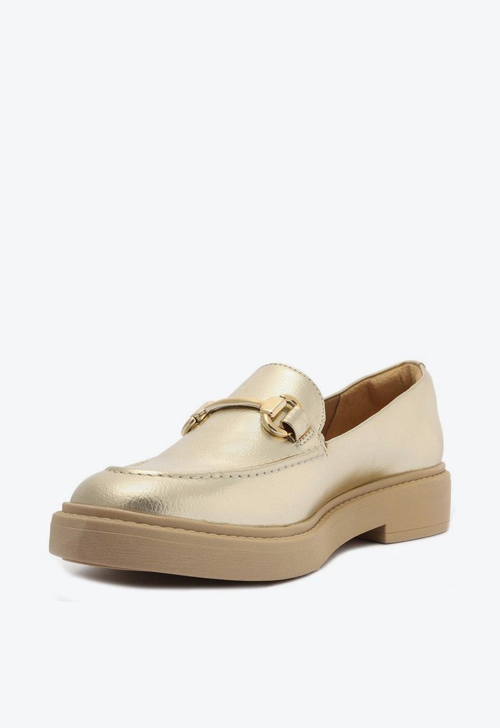 Mocassim Dourado Minimalista Bridão