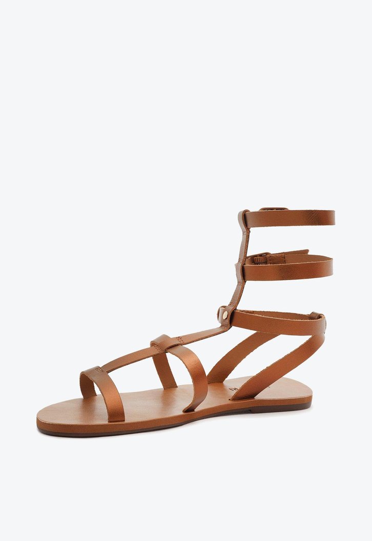 Sandália Rasteira Gladiadora Anacapri Cobre Multi Tiras