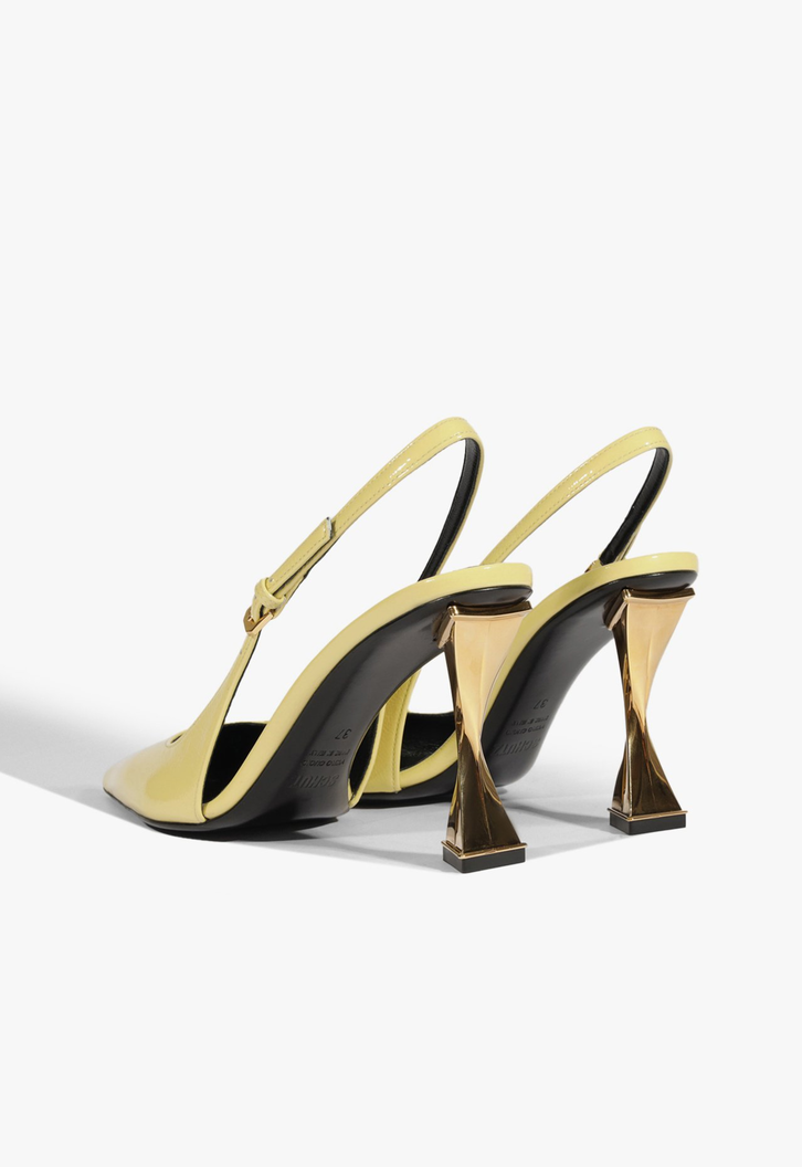 Slingback Elisha Pump Couro Amarelo