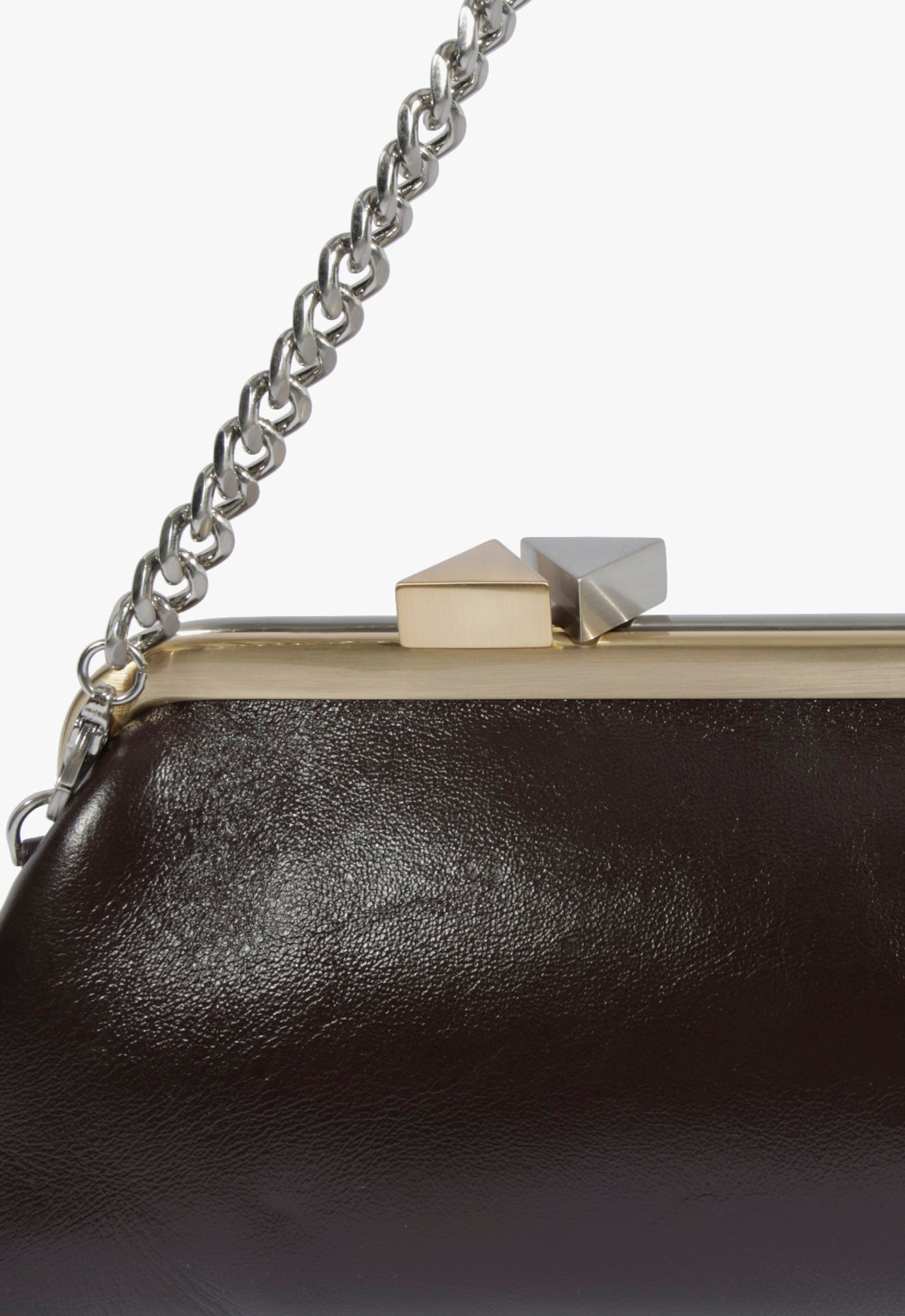 Bolsa Clutch Nyra Couro Marrom | ZZ MALL