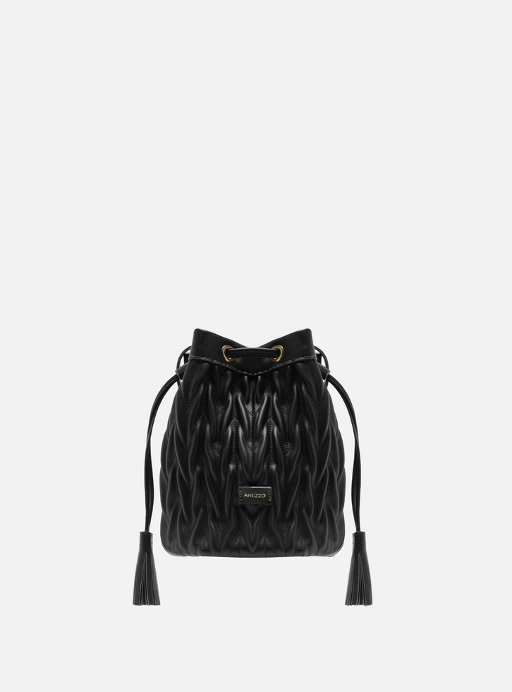 Bolsa Bucket Preta Pequena Tressê