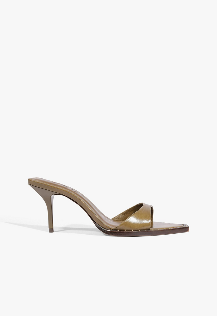 Tamanco Casual Bold Salto Alto Preto Marrom