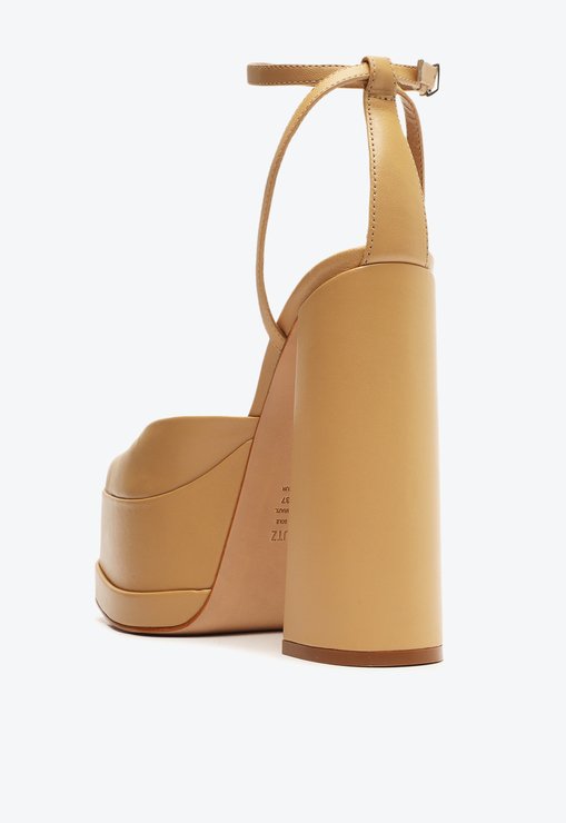 Sapato Scarpin Meia Pata Luan Couro Bege