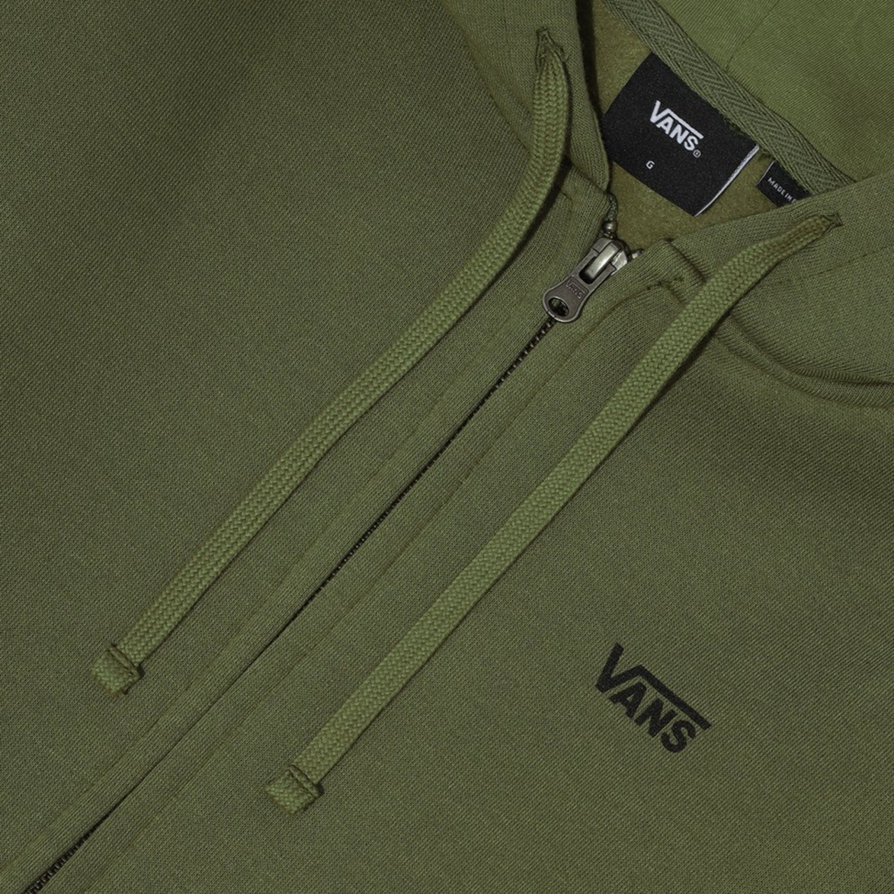 Vanillaページ Moletom Classic V Zip Hoodie Olivine | ZZ MALL