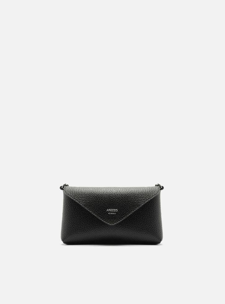 Bolsa Tiracolo Preta Arezzo Giorno Pequena Envelope