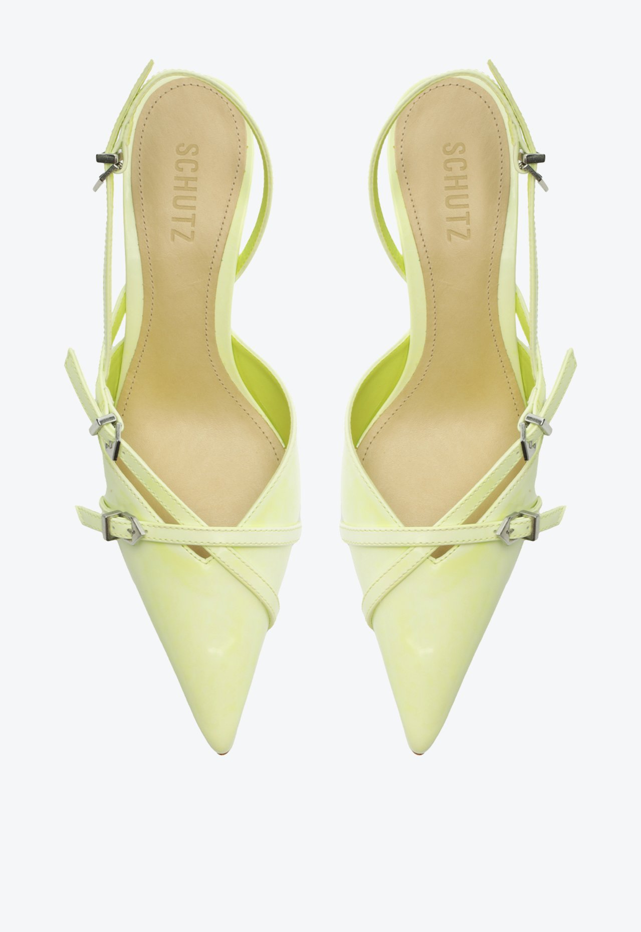 Sapato Scarpin Verde Schutz Slingback Veronica Couro | ZZ MALL