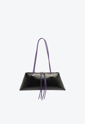 Bolsa Roxa Schutz Média Slim Baguette Couro