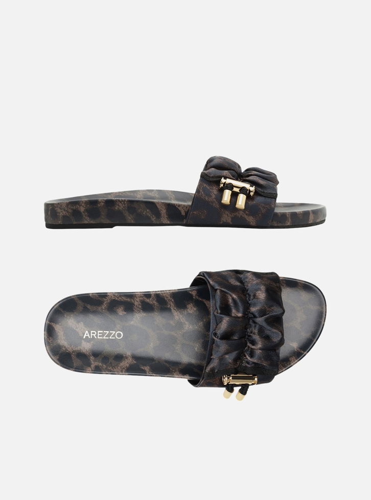 Sandália Rasteira Animal Print