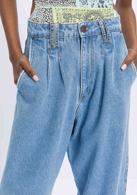 Calça Jeans Slouchy Super High Azul Myft