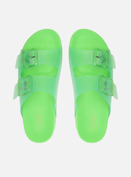 Chinelo Slide Verde Fivelas Brizza