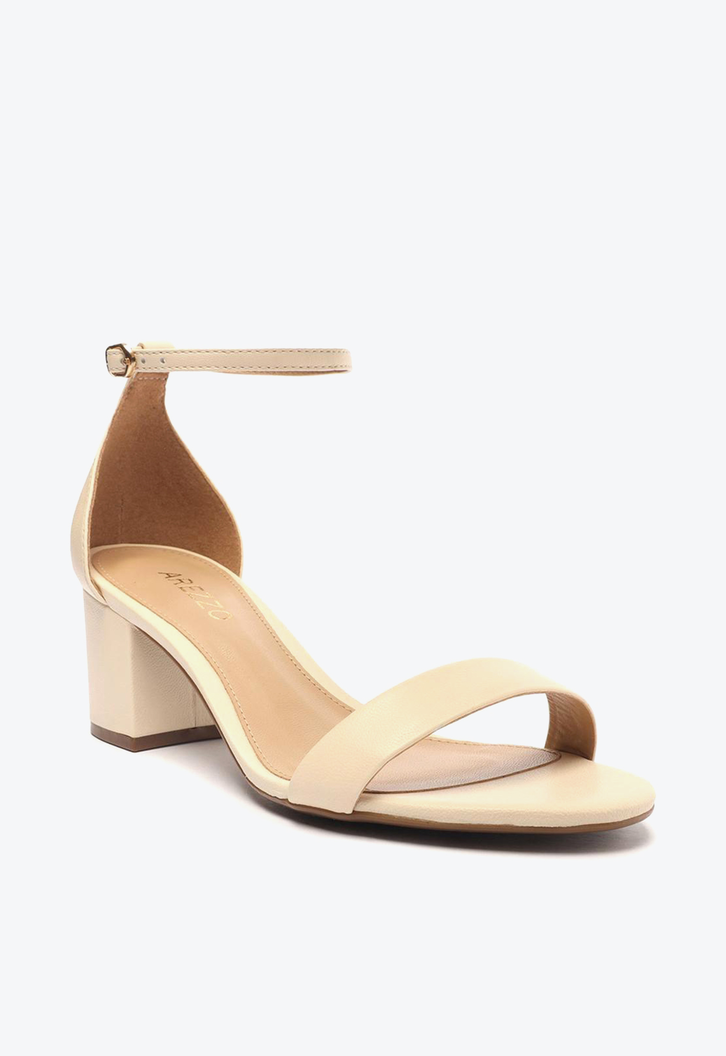 Sandália Off-White Arezzo Couro Bloco Médio Isabelli