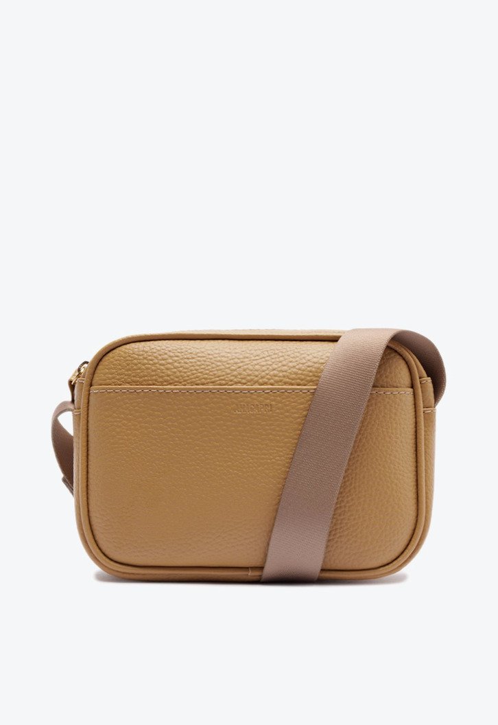 Bolsa Tiracolo Pequena Alça Gorgurão Bege