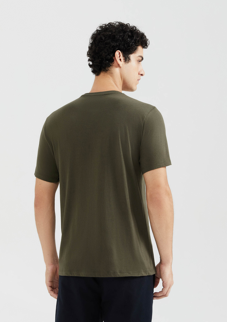 Camiseta Básica Verde Petróleo Hering Manga Curta Regular World