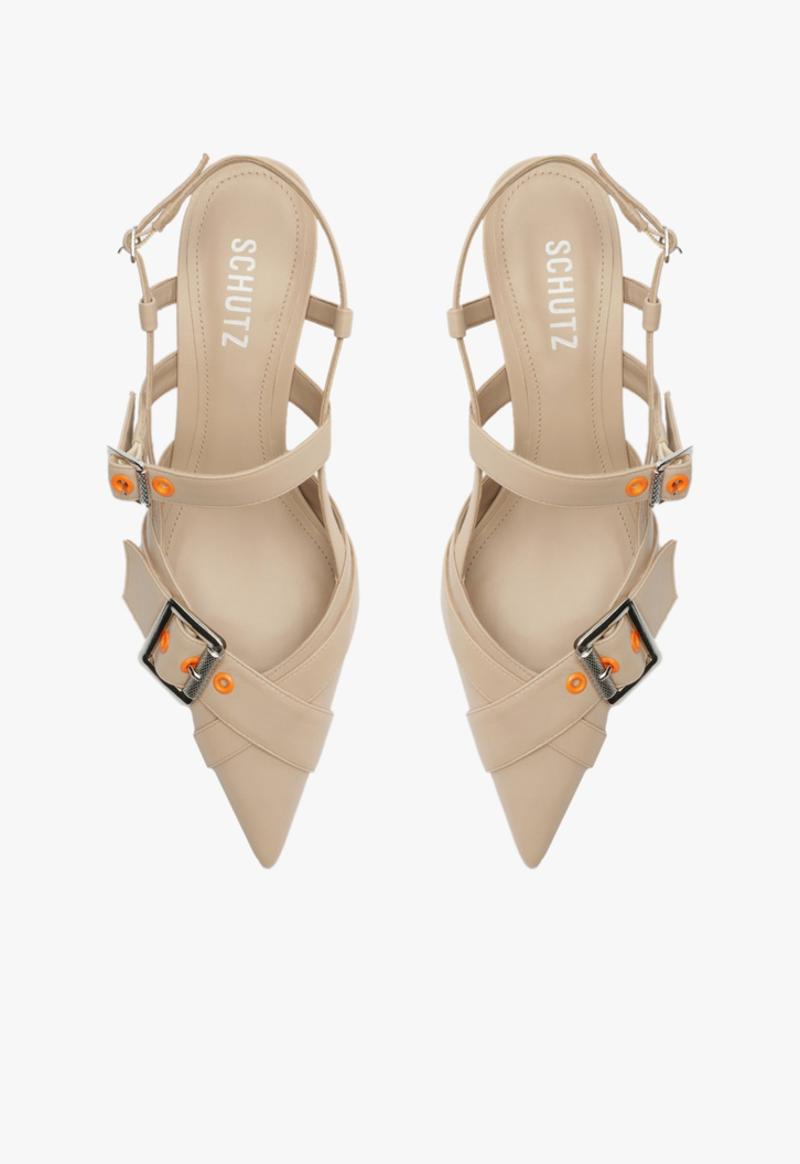 Pump Bege Schutz Wet I Couro | ZZ MALL