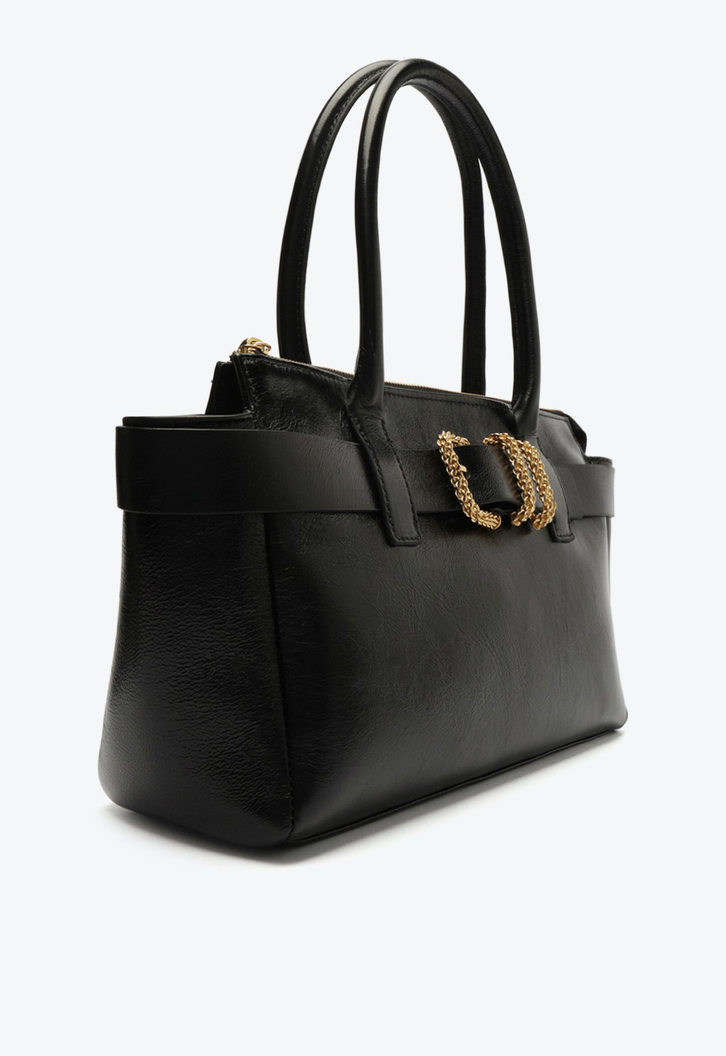 Bolsa Tote Preta Schutz Grande Fivela Couro | ZZ MALL