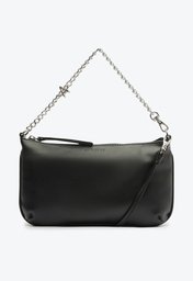 Crossbody Preta Anacapri Baguete Pequena Corrente Com Aplicação De A