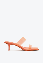 Sapato Mule Schutz Hot Transparency Vinil Laranja