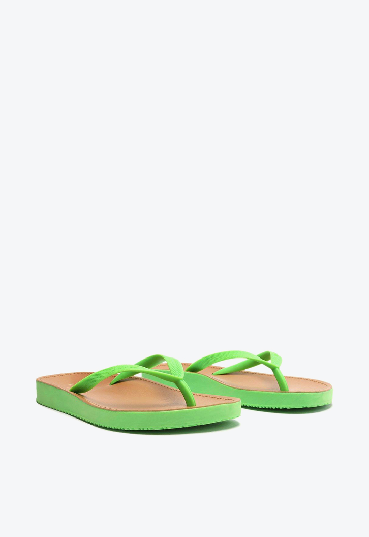 Chinelo De Dedo Verde Brizza Palmilha Marrom