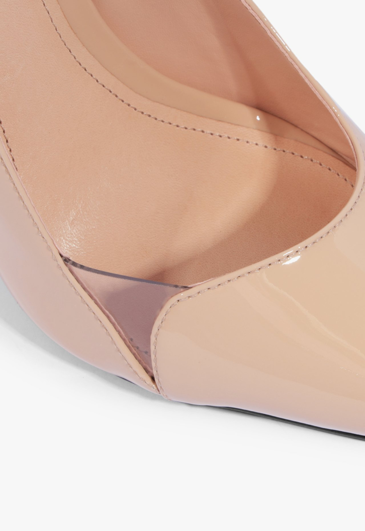 Scarpin Slingback Couro Nude