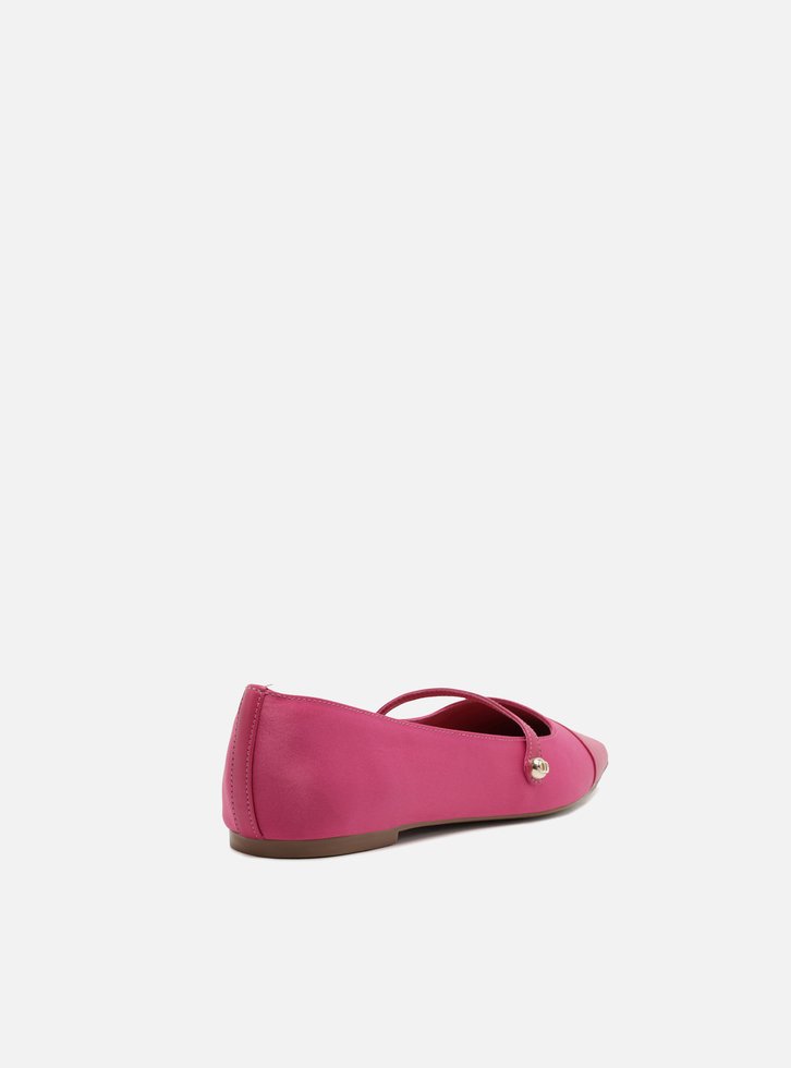 Sapatilha Boneca Cetim Cap Toe Rosa