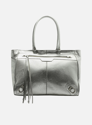 Bolsa Shopping Prata Arezzo Couro Snake Mafe Grande
