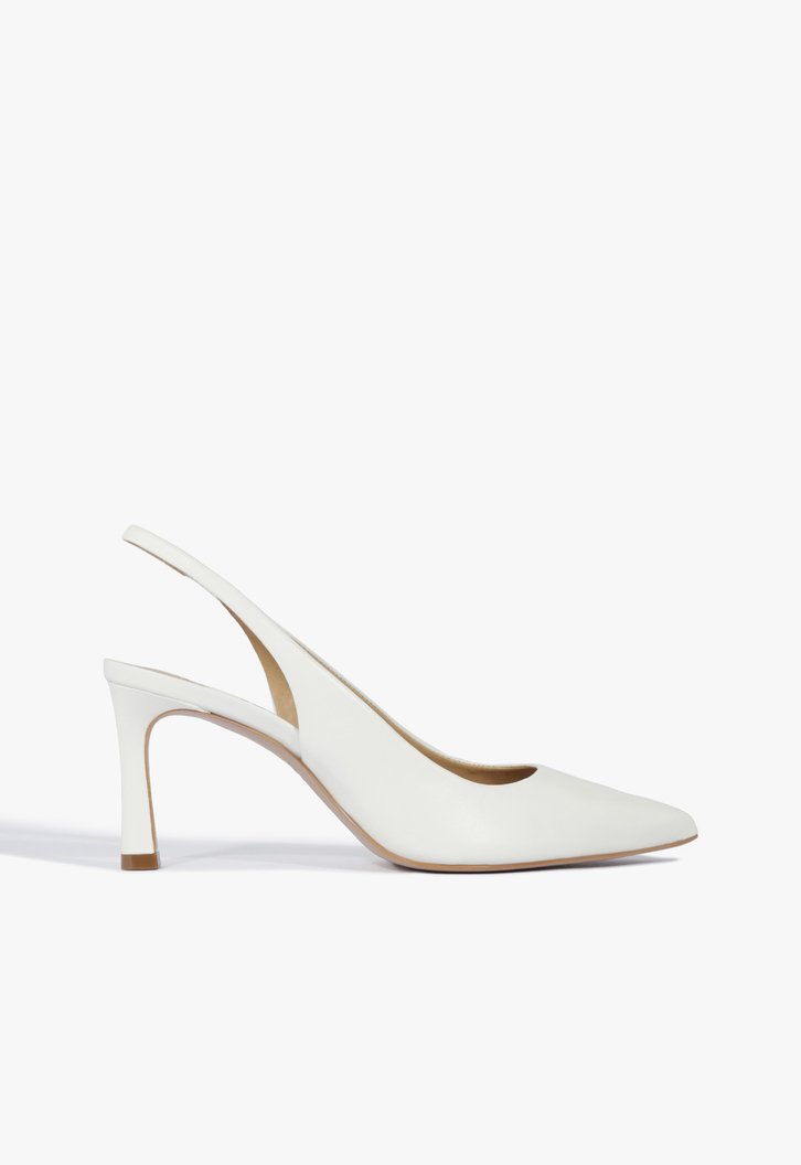 Scarpin Schutz Slingback Mid Heel White