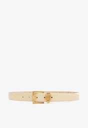 Cinto Off-white Arezzo Couro Largo