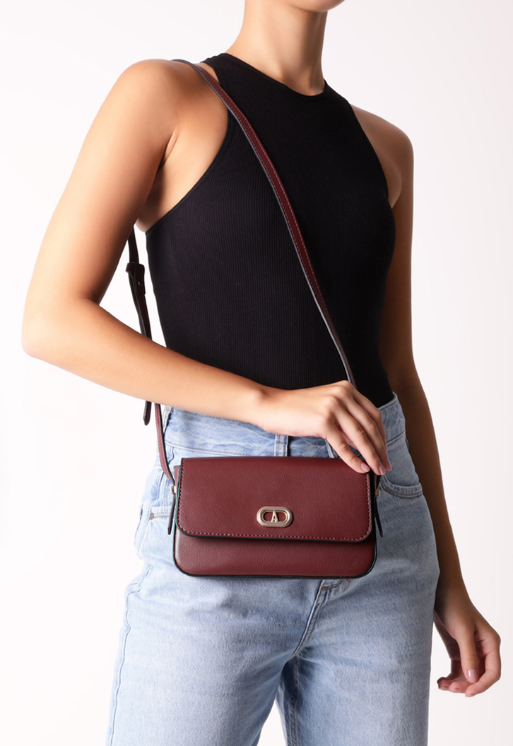 Bolsa Tiracolo Roxa Anacapri Média Estruturada Classic