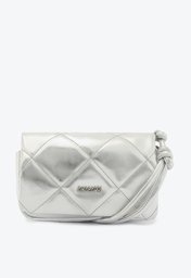 Bolsa Crossbody Prata Anacapri Pequena Matelassê Regulagem Nó