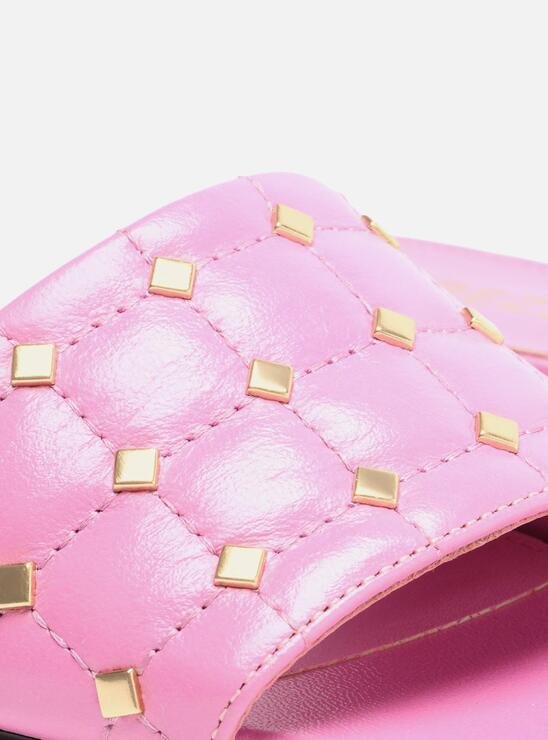 RASTEIRA ROSA AREZZO SLIDE MATELASSÊ TACHAS