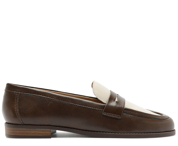 Mocassim Gardena Marrom e Branco Off | ZZ MALL