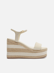 Sandália Plataforma Off-white Arezzo Couro Corda