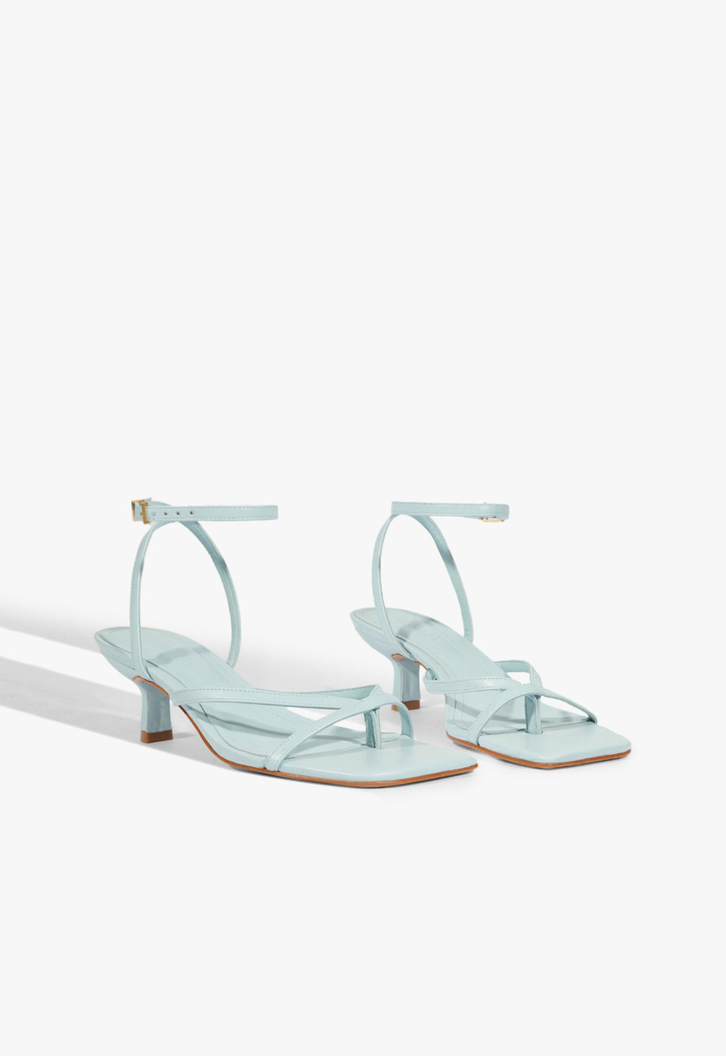 Sandália Bold II Salto Fino Baixo Azul